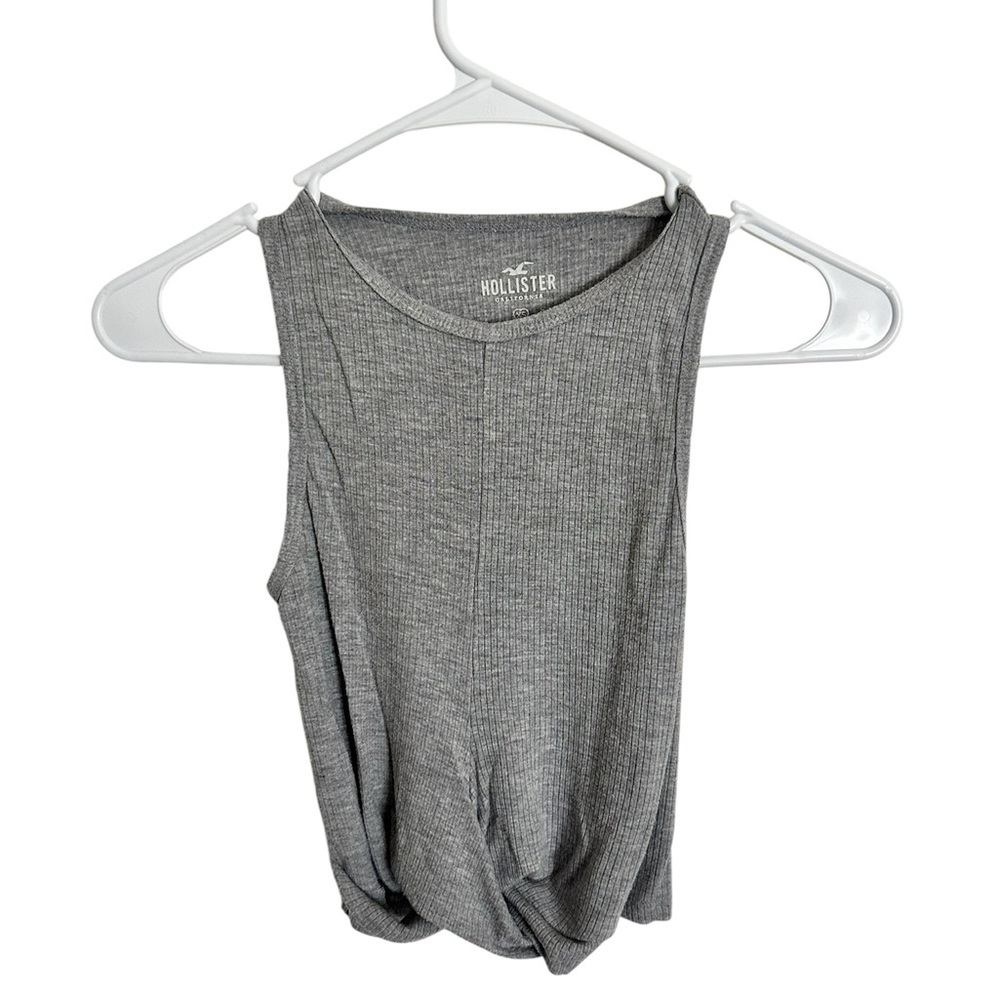 Hollister Gray Tie Front Sleeveless Tank Top